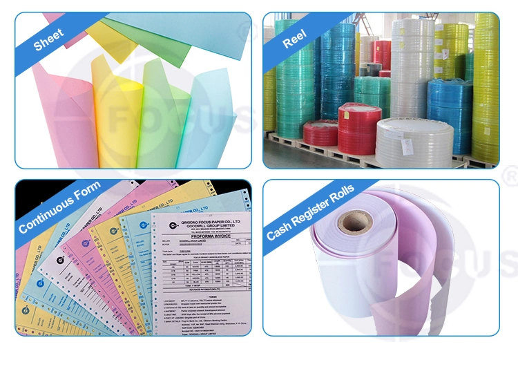 کاغذ کپی 100% ویرجین بدون کربن NCR کاغذ تکراری 50-80 گرم در متر 0